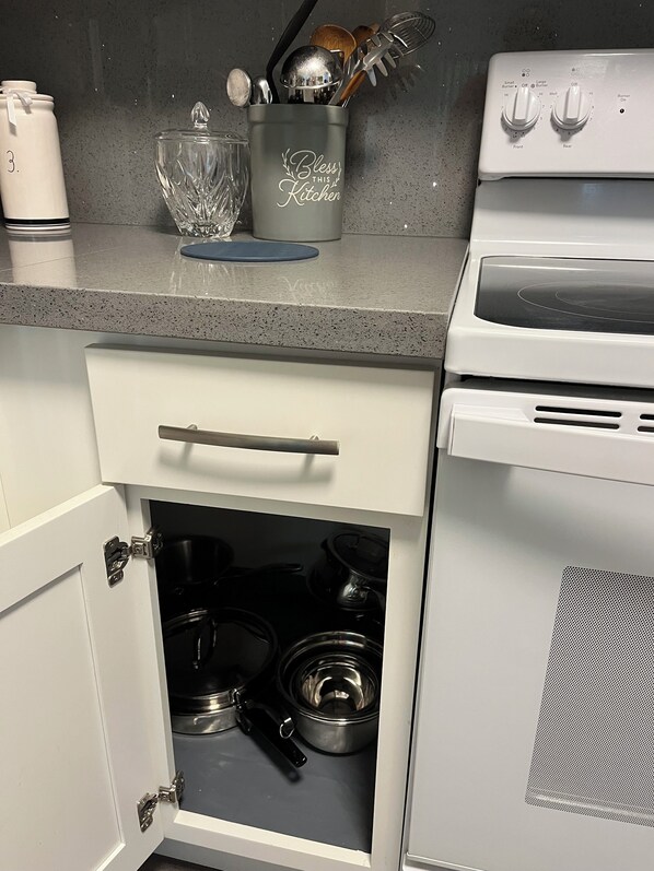 Microwave, oven, stovetop, dishwasher