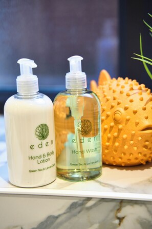 Secador de pelo, toallas, jabón, papel higiénico