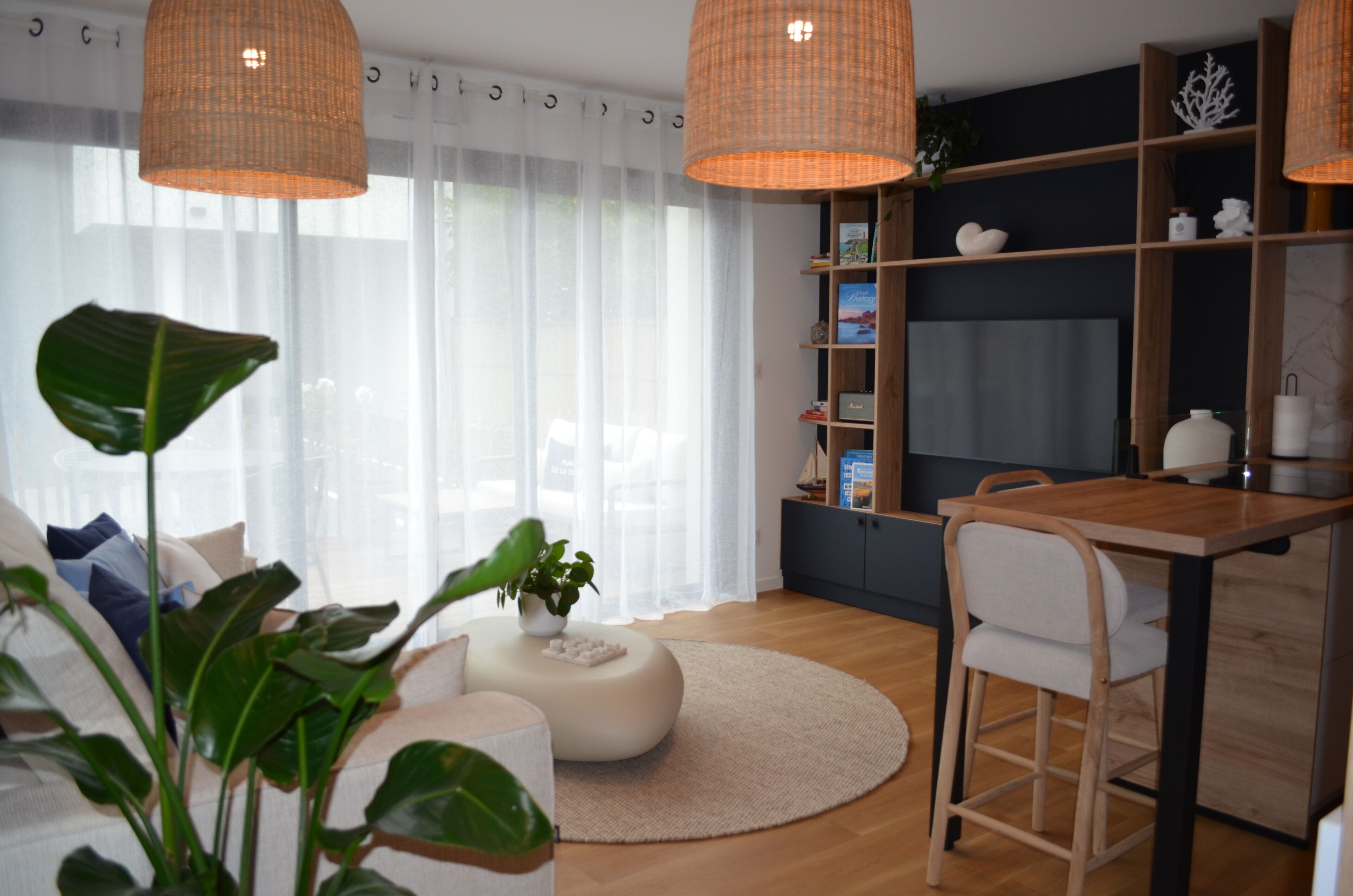 Smart TV, books, stereo