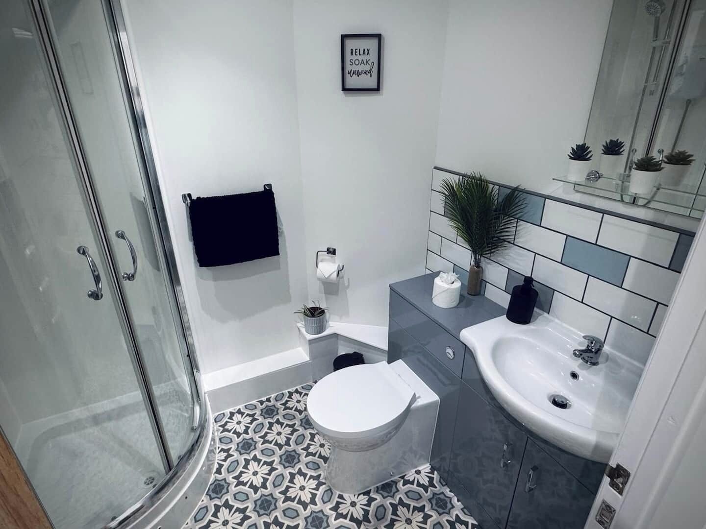 Towels, soap, toilet paper