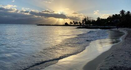 Semi-detached house 3 minutes from the beach, swimming pool, quiet residence, garden and cistern.