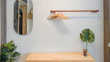 Desk, blackout curtains, free WiFi, bed sheets