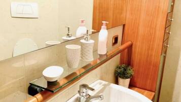 Dusche, Haartrockner, Bidet, Handtücher