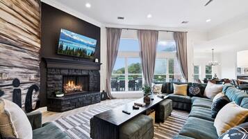 TV, fireplace, table tennis