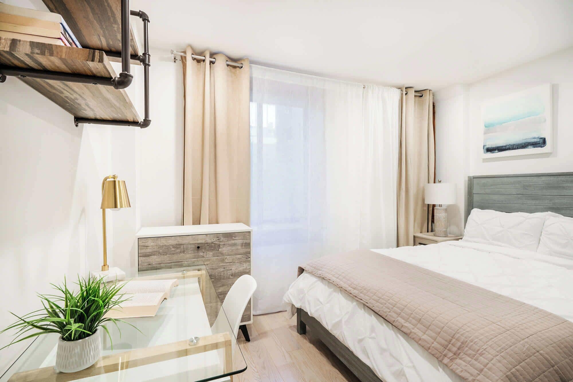 Apartment, 1 Queen-Bett, Nichtraucher | Schreibtisch, laptopgeeigneter Arbeitsplatz, Verdunkelungsvorhänge