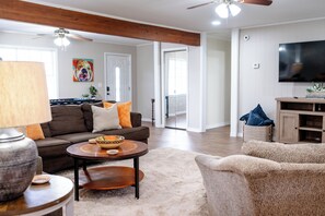 Smart TV, table football, books