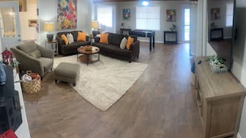 Smart TV, table football, books