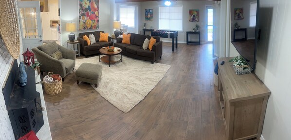 Smart TV, table football, books