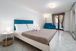 1 bedroom, desk, iron/ironing board, travel cot