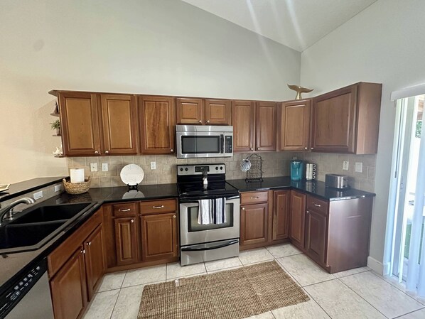 Microwave, oven, stovetop, dishwasher