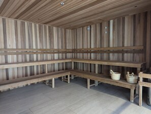 Sauna - `Central Luxe` Woden 1 bedroom apartment (Phillip)