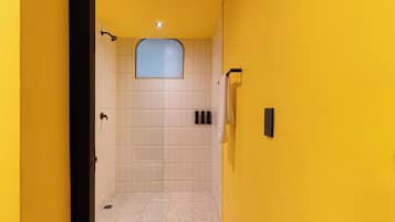 Superior Quadruple Room, Private Bathroom | Bathroom | Shower, rainfall showerhead, towels, soap