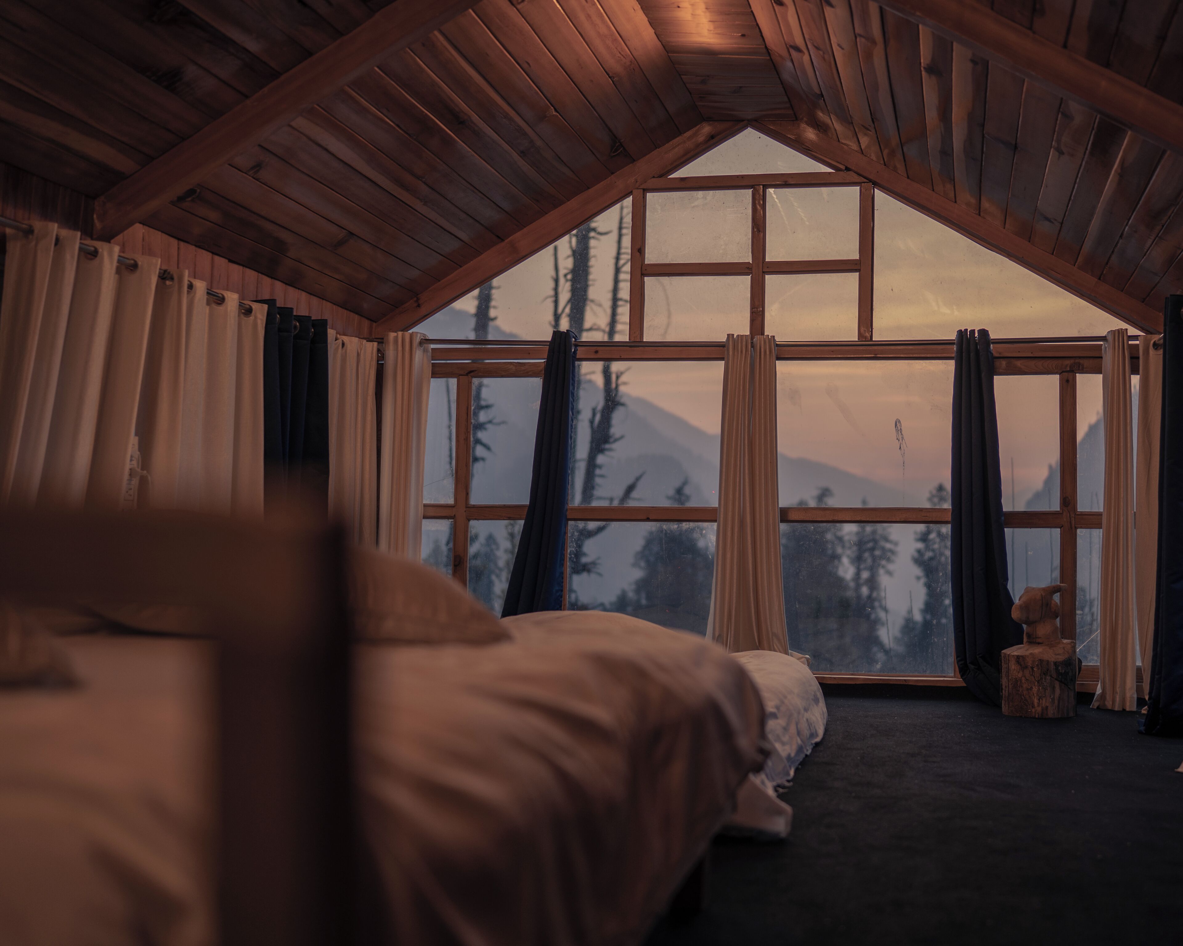 Nhà gỗ Deluxe, được phép mang theo vật nuôi, quang cảnh núi