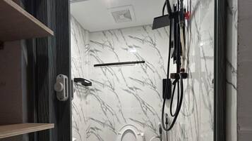 Shower, soap, shampoo