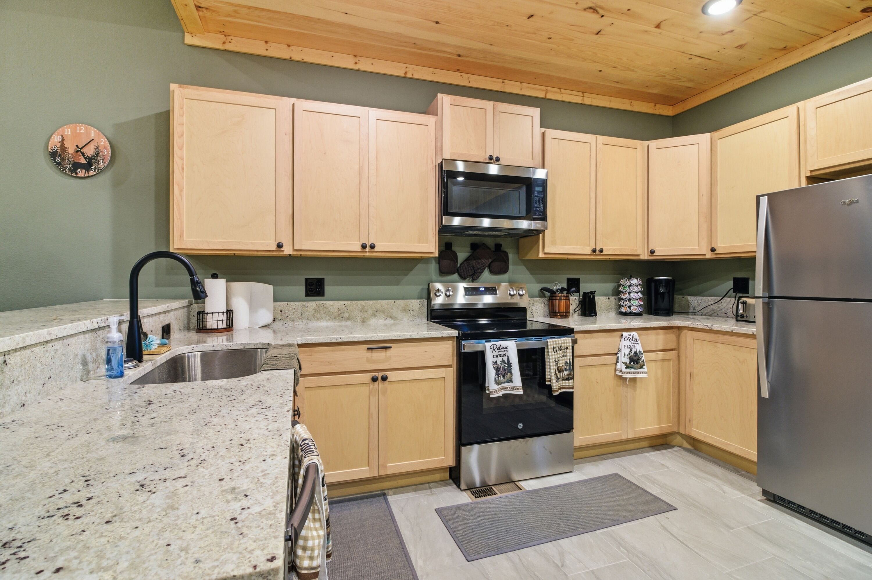 บ้านพัก, 3 ห้องนอน, อ่างน้ำร้อน, ติดภูเขา | ครัวส่วนตัว | ตู้เย็น, ไมโครเวฟ, เตาอบ, เตาประกอบอาหาร