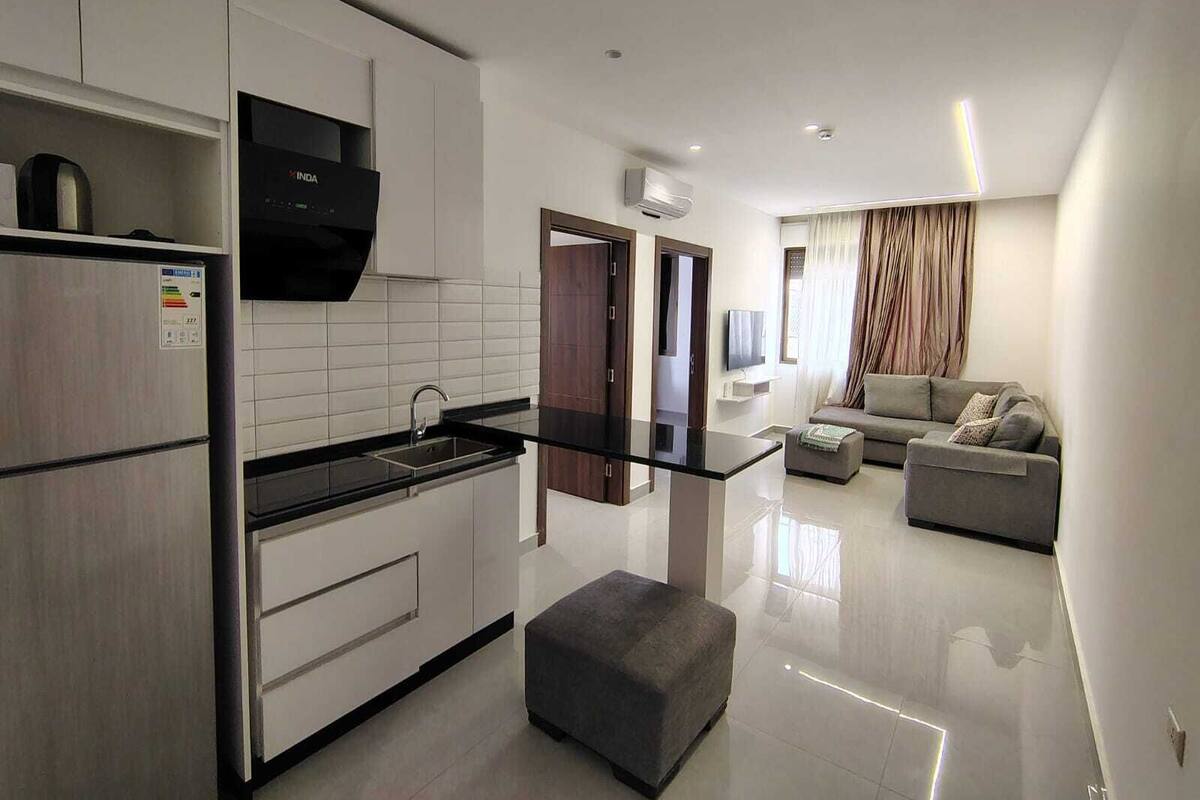 Deluxe appartement, uitzicht op de stad | Woonruimte