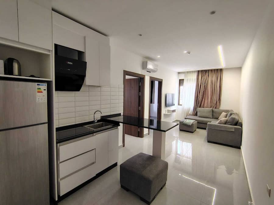 Apartamento luxo, vista para a cidade | Área de estar