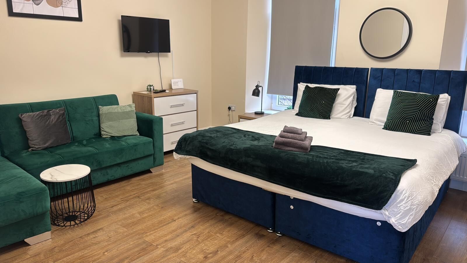 1 bedroom, iron/ironing board, Internet, bed sheets