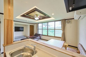 Comfort House, Non Smoking, Patio | Private kitchen | Full-sized fridge, microwave, stovetop, cookware/dishes/utensils - Tentosauna ga aru ie Yoichicho (Yoichi)