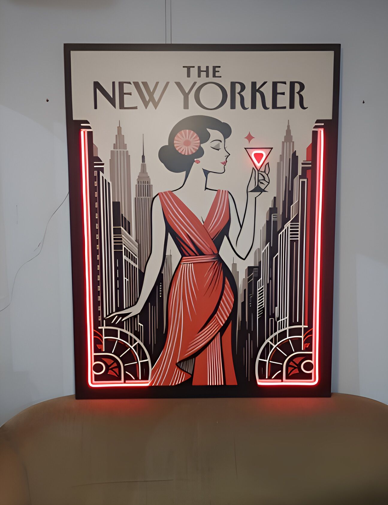 The apartment has a New York view from the 50s