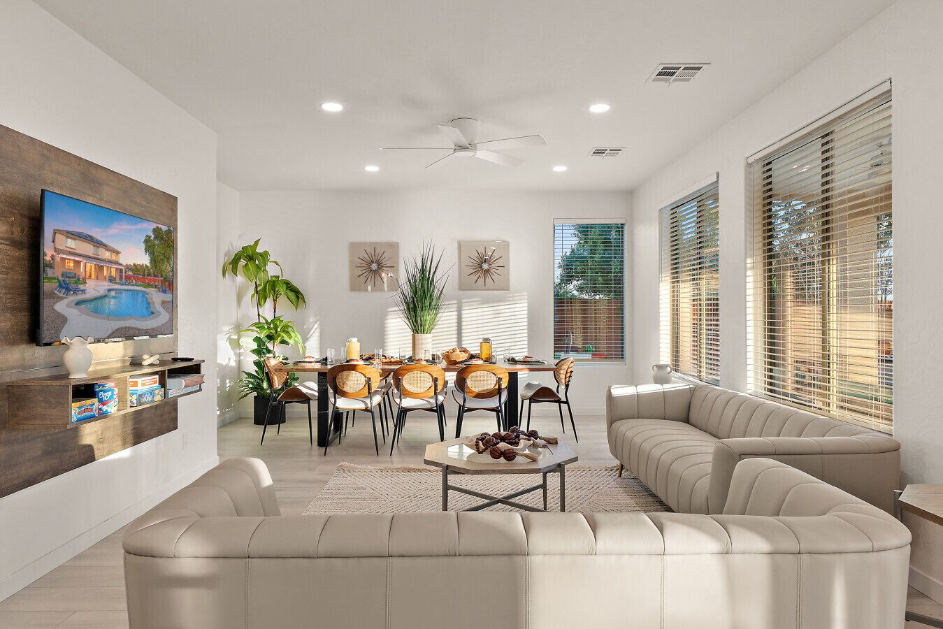 Televisión, chimenea, videojuegos y futbolito 