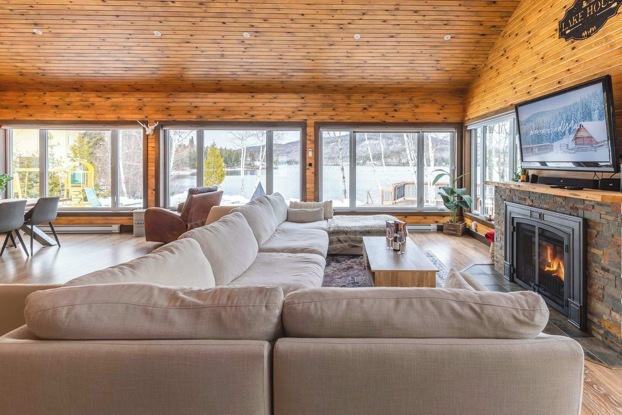 Télévision, cheminée