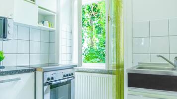 Basic Apartment | Private kitchen | Mini-fridge, microwave, oven, stovetop