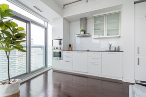 Phòng Suite Club, không hút thuốc, quang cảnh thành phố | Bếp riêng | Tủ lạnh, lò vi sóng, lò nướng, bếp nấu 