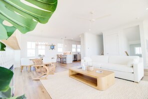 Smart TV, fireplace - New Oceanfront Home | Private Beach Access (Topsail Beach)