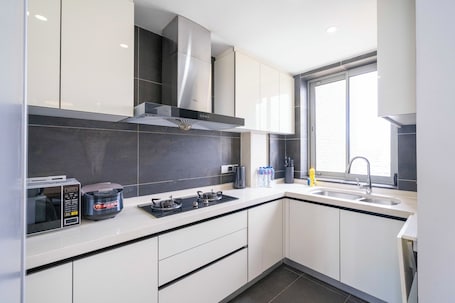 Superior Apartment, 3 Bedrooms, City View | Private kitchen
