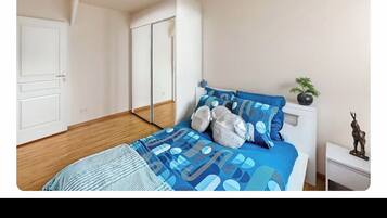 1 bedroom, internet, bed sheets