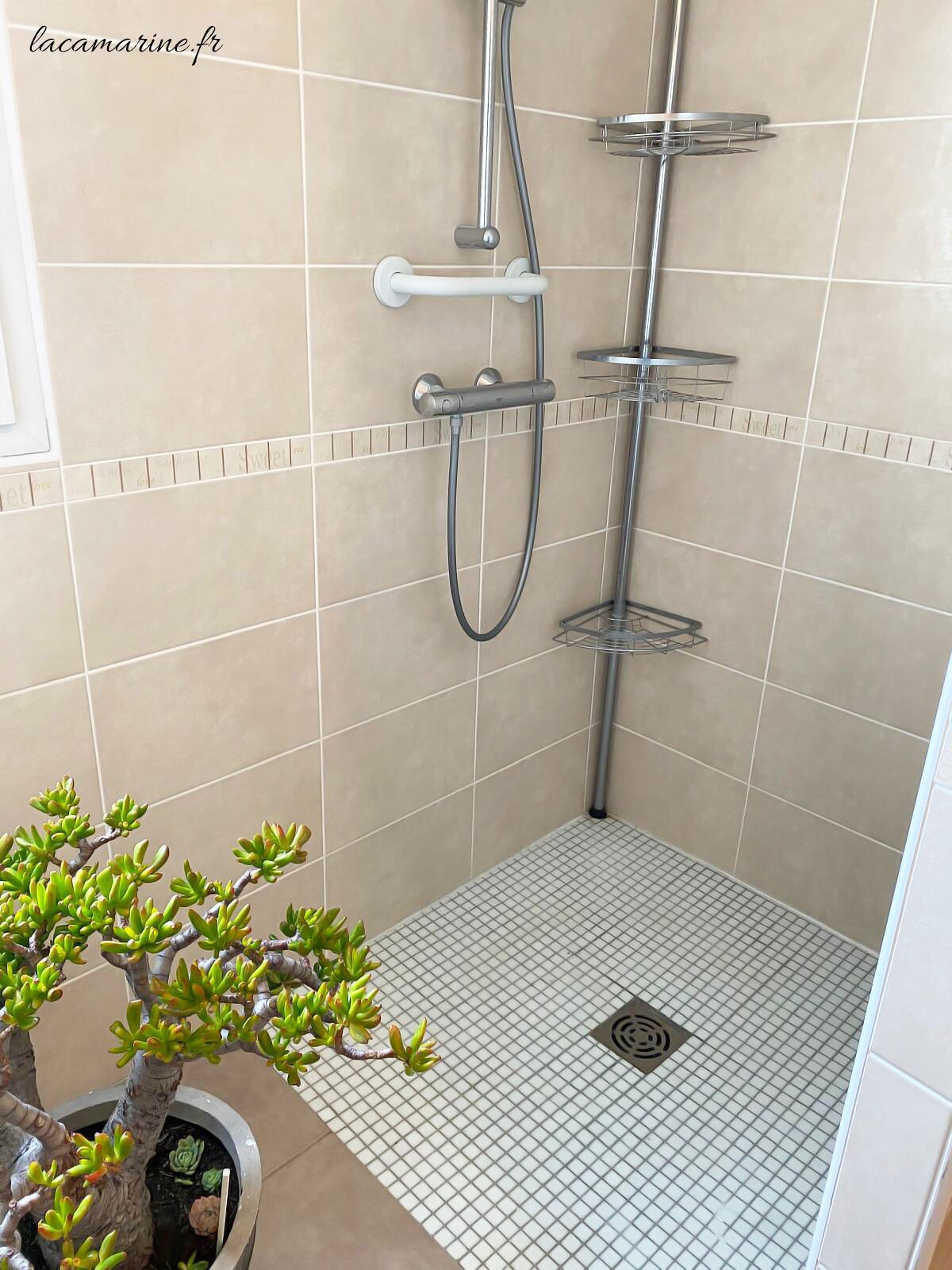 Douche, serviettes fournies