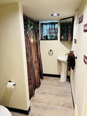 Towels, soap, shampoo, toilet paper