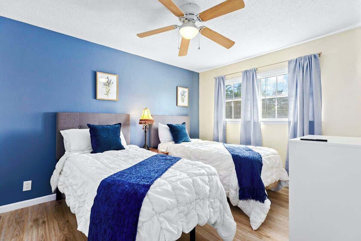 2 bedrooms, iron/ironing board, travel crib, WiFi