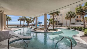 Indoor pool - Beachfront 3BR, Lazy River/Slide, On-site Cafe and Bar! (Orange Beach)