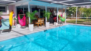 Outdoor pool, a heated pool - Heated Pool / A Tiki Bar / Near The Beach / Kids & Pet fr. (Fort Myers)