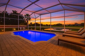 Outdoor pool - Luxury 4BR Villa Near Disney – Private Pool, Themed Rooms, BBQ & a Large Patio! (Kissimmee)