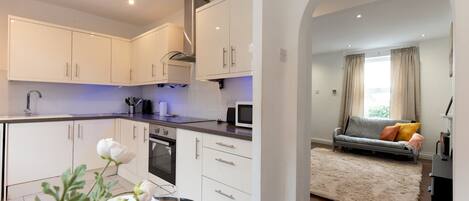 Fridge, microwave, oven, toaster