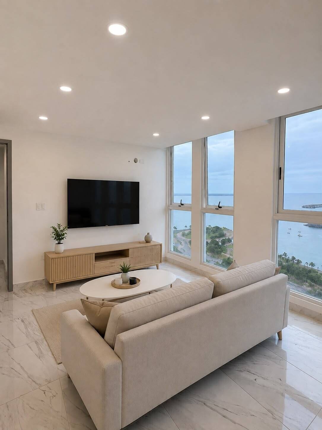 Panoramic Apartment, Ocean View | Minibar, individually decorated, individually furnished