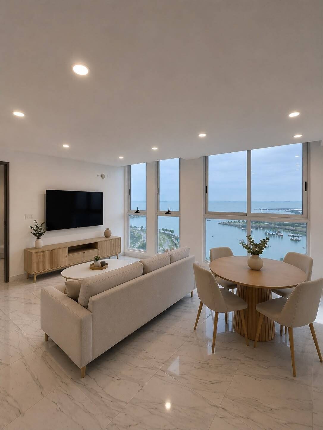 Panoramic Apartment, Ocean View | Minibar, individually decorated, individually furnished, desk