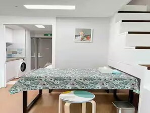 A modern kitchen with a countertop and a sink. - Ansan Modern Style Duplex - Kitchen & Washer (Ansan-si)