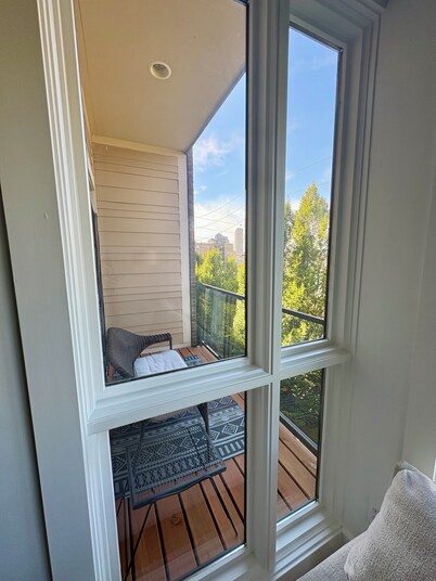 Condo in downtown Indianapolis near Mass Ave. with parking and private balcony.