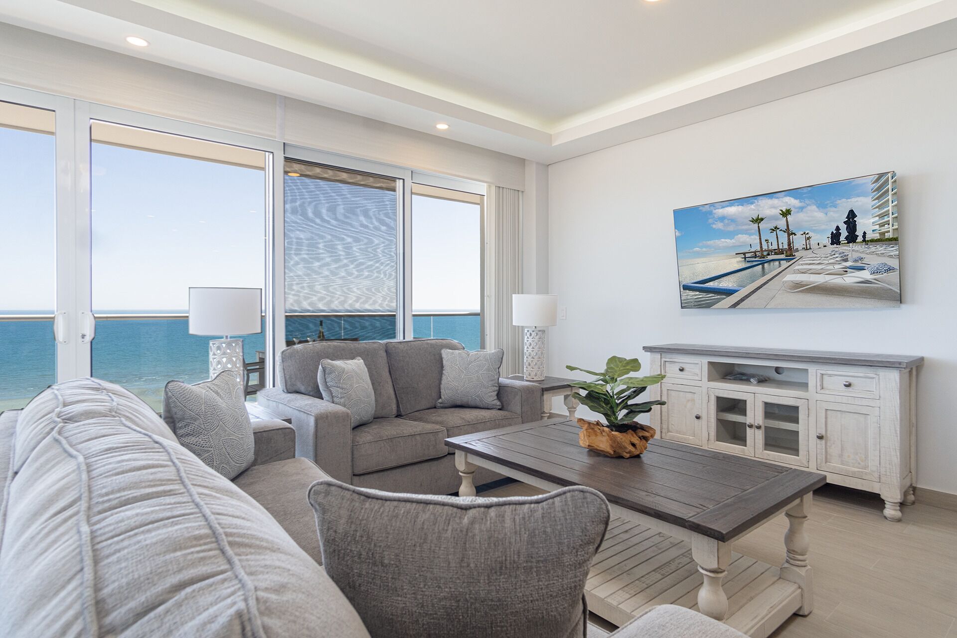 Appart'hôtel, plusieurs lits, balcon, vue océan (Encantame Towers Velero 505) | Coin séjour