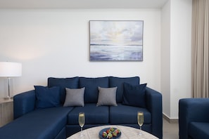 Room, 1 King Bed with Sofa bed, Balcony, Ocean View (Encantame Towers Velero 1703) | Living area | 42-inch flat-screen TV with digital channels