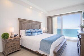 Condo, Multiple Beds, Balcony, Ocean View (Encantame Towers Velero 2101) | 3 bedrooms, individually decorated, individually furnished, bed sheets - Family Paradise! Splash in The New Lazy River and Sleep In Luxury Encantame Velero 2101 (Puerto Peñasco)
