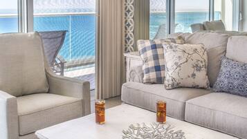 Condo, Multiple Beds, Balcony, Ocean View (Encantame Towers Verano 1002) | Living area | 42-inch flat-screen TV with digital channels