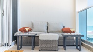 Condo, 1 King Bed with Sofa bed, Balcony, Ocean View (Encantame Towers Viento 303) | Living area | 42-inch flat-screen TV with digital channels - Splash in The New Lazy River/stay in Modern Luxury Encantame Viento 303 (Puerto Peñasco)