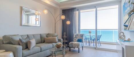 Condo, 1 Queen Bed with Sofa bed, Balcony, Ocean View (Encantame Towers Viento 1703) | Living area | 42-inch flat-screen TV with digital channels