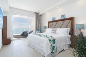 Lägenhet - flera sängar - balkong - havsutsikt (Encantame Towers Velero 402) | 2 sovrum, individuell inredning, unika möbler och sängkläder