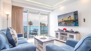 Condo, 1 King Bed with Sofa bed, Balcony, Ocean View (Encantame Towers Velero 203) | Living area - Modern Luxury, Beachfront, Ocean Views C203 Encantame (Puerto Peñasco)